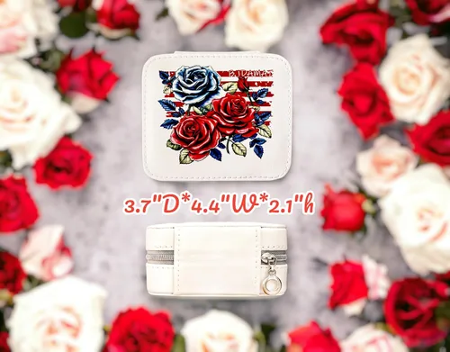 Vista 2 de Joyero de regalo para ancianos para mujeres, regalos para mujeres mayores, regalos para madre, tía, abuela (estilo rosa blanca)