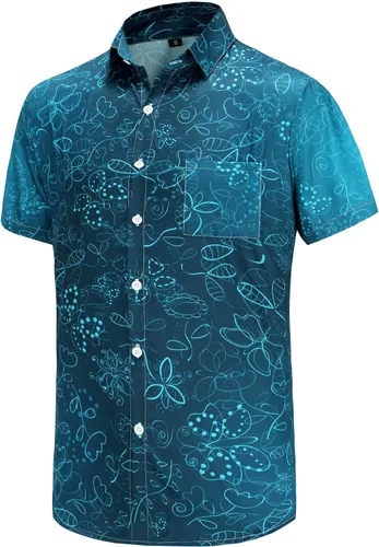 Vista 143 de KYKU - Camisa hawaiana funky para hombre, ropa tropical para vacaciones en Palm Beach
