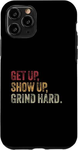 Vista 10 de iPhone 14 Levántate, presente, muele duro. Funda motivacional para hombres y mujeres