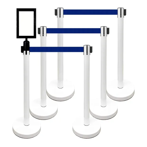 Vista 18 de VIP Crowd Control - Juego de barreras de seguridad con cinturones retráctiles, 91 cm de altura, cinturón de 198 cm y soporte de pared Cinturón