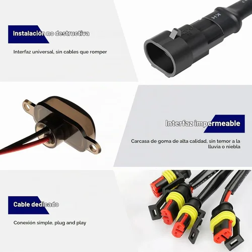 Vista 3 de Dickno 3 piezas de luces de rejilla de coche, brillantes luces LED de rejilla ámbar con arnés de cableado, lámparas impermeables de moldura