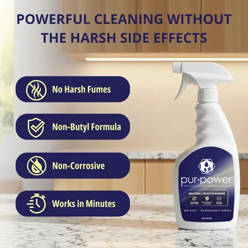 Vista 6 de EvaClean PurPower Limpiador y desengrasante - Listo para usar, paquete de 2 botellas de spray de 32 onzas líquidas cada una, resistente, fórmula sin