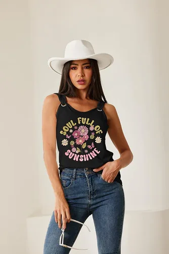 Vista 4 de Lindas camisetas de verano para mujer, estilo casual, sin mangas, ajuste holgado, cuello redondo, con anillo en O
