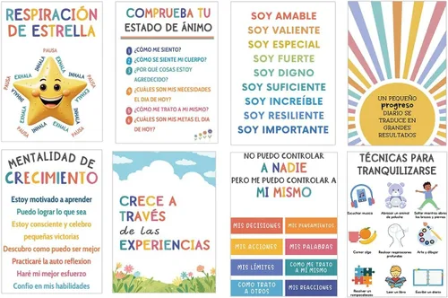 Vista 5 de 1step2dream Decoración de tablón de anuncios en español en inglés, 29 piezas inspiradoras con citas hispanas, calcomanías positivas bilingües
