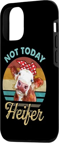 Vista 2 de iPhone 15 Vintage Not Today Heifer Cute Cow Gift For Women Men Farmer Case