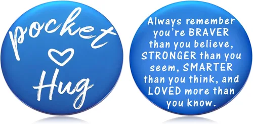 Vista 10 de MIXJOY Moneda de ficha de abrazo de bolsillo - You Are Braver Than You Believe Thinking of You Love Tarjeta de regalo, 2 caras, 1.5 pulgadas