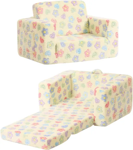 Vista 11 de Tiita Sofá para Niños, Silla Sofá para Niños 2 en 1, Sofá Convertible para Niños Pequeños a Tumbona, Sofá de Bebé Desplegable, Cama Silla