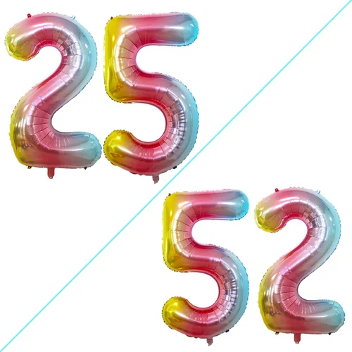 Vista 261 de Goer, conjunto de globos de papel aluminio para decoraciones de cumpleaños, globos de las letras de feliz cumpleaños y de números Oro