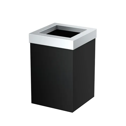 Vista 15 de Gatco Papelera Moderna Cuadrada, Combo Negro Mate y Latón Cepillado - Papelera de Acero Inoxidable con Tapa Extraíble, Resistente a Fugas, Capacidad