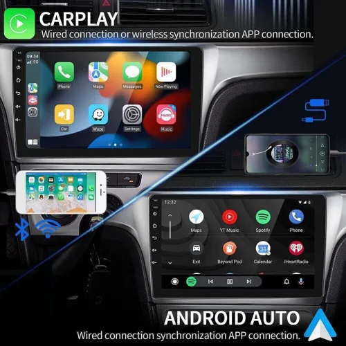 Vista 3 de Android 13.0 Doble DIN estéreo para coche para Ford Fusion 2013-2016 9 pulgadas HD pantalla táctil audio multimedia receptor con Carplay Android