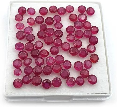 Vista 4 de Rubí Natural Corte Redondo Piedra Preciosa Suelta 35 Unids 0.138 in 10 CT Rubí Facetado Piedra Preciosa Para La Fabricación De Joyerías,rubí Rojo Al