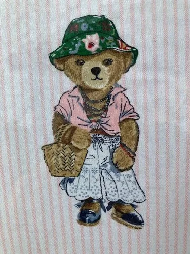 Vista 8 de POLO RALPH LAUREN Juego de edredón King de suéter de oso de peluche con rayas rosadas para niñas con 2 fundas de almohada King