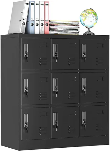 Vista 11 de Armario de 6 puertas para empleados, armario de almacenamiento de metal con cerraduras, armarios de acero, cubo individual para oficina, hogar