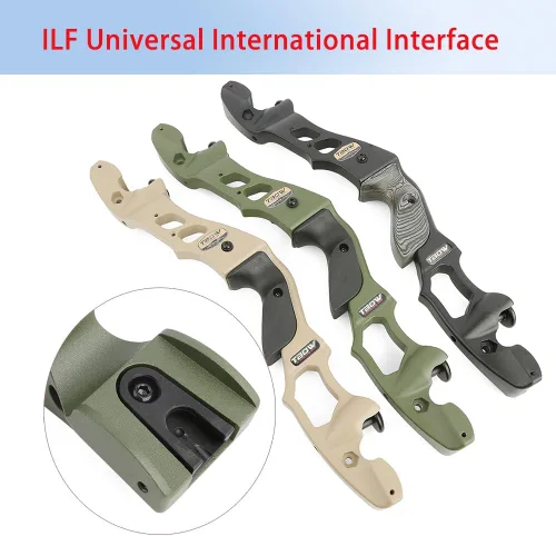 Vista 4 de Arco recurvo ILF de 62 pulgadas 25-65Lbs Metal Riser Competition Recurve Verde oliva