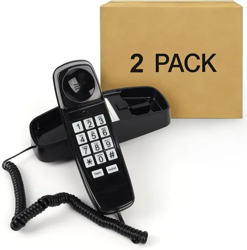 Vista 8 de Teléfono de pared con cable, teléfonos fijos para personas mayores con botones grandes, teléfono de escritorio de oficina con volumen alto ajustable