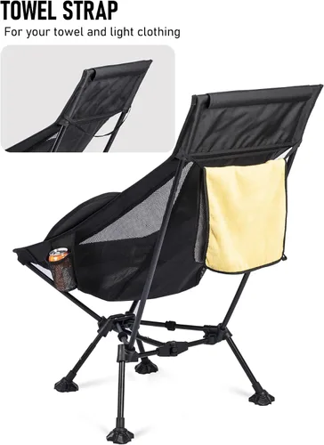 Vista 5 de WildCall Silla de camping plegable ligera, silla antihundimiento, respaldo