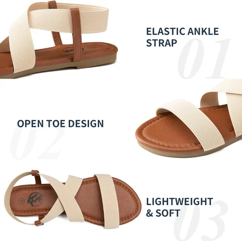 Vista 3 de Trary - Sandalias planas elásticas para mujer