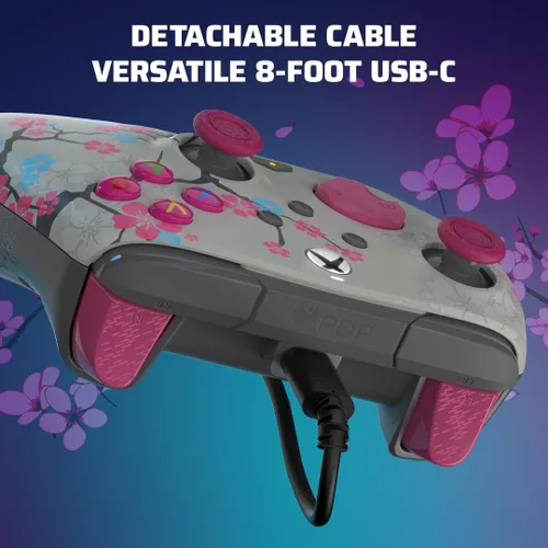 Vista 6 de PDP REMATCH GLOW Advanced Wired Controller Cherry Blossom For Xbox Series XS, Xbox One, & Windows 1011 PC