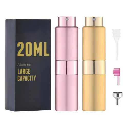 Vista 7 de Botella de perfume de viaje recargable 0.7 fl oz, atomizador de spray de colonia grande, negro