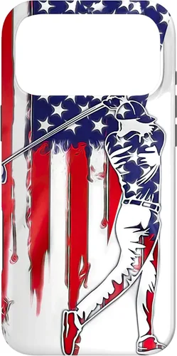 Vista 22 de Funny American Flag Golf For Golfer Case for iPhone 16