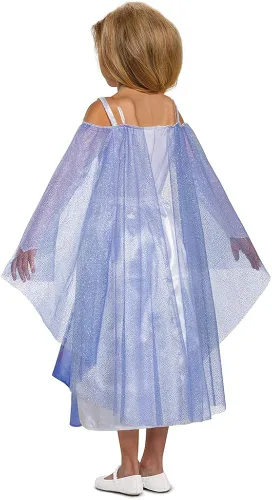 Vista 2 de Disney Frozen 2 - Disfraz de Elsa para niñas, vestido clásico y traje de capa