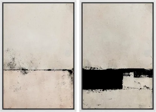 Vista 166 de SIGNWIN Lienzo enmarcado para pared, ilustraciones abstractas texturizadas en tonos beige terrosos, arte moderno, decorativo, contemporáneo