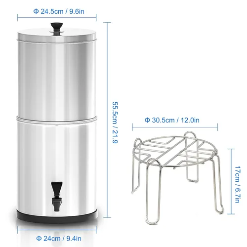 Vista 3 de Doorslay Sistema de filtro de agua por gravedad de 2.9 galones Cubo de filtración de agua para el hogar, campamento al aire libre, senderismo
