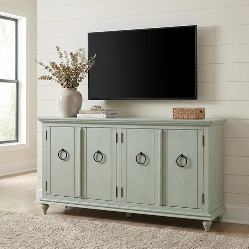 Vista 8 de Martin Svensson Home Garden District - Soporte de TV de madera maciza de 65 marrón (Driftwood Brown)