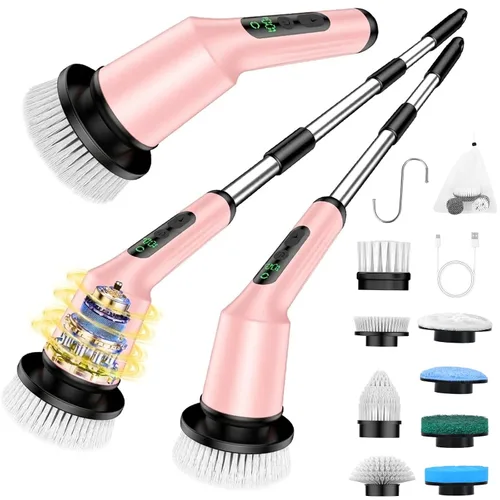 Vista 11 de Electric Spin Scrubber for Bathroom, Shower Scrubber with Long Handle