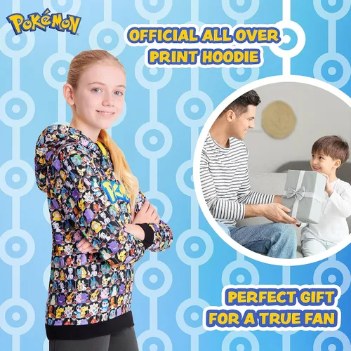 Vista 3 de Pokemon Sudadera con capucha para niños y adolescentes, regalos para niños