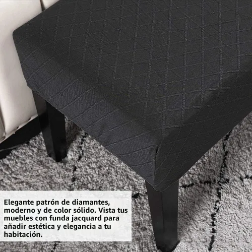 Vista 7 de Balana Fundas de banco de comedor jacquard, funda tapizada de elastano elástica, antipolvo, extraíble, lavable, protector de asiento para sala