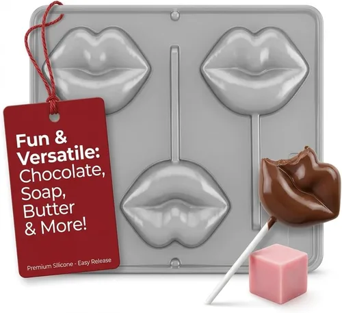 Vista 3 de Molde de caramelo de chocolate Lollipop para labios 3304