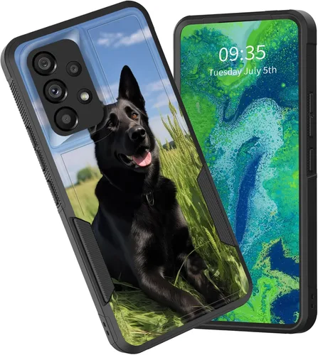 Vista 8 de Funda protectora para Galaxy A13 5G, doble capa híbrida resistente a prueba de golpes, policarbonato duro, silicona suave, TPU, funda protectora