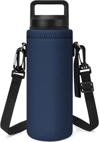 Vista 8 de Linkidea Portabidón de agua de neopreno con correa compatible con botella YETI Rambler de 18 oz/26 onzas, Yonder 25 onzas, bolsa de agua aislada