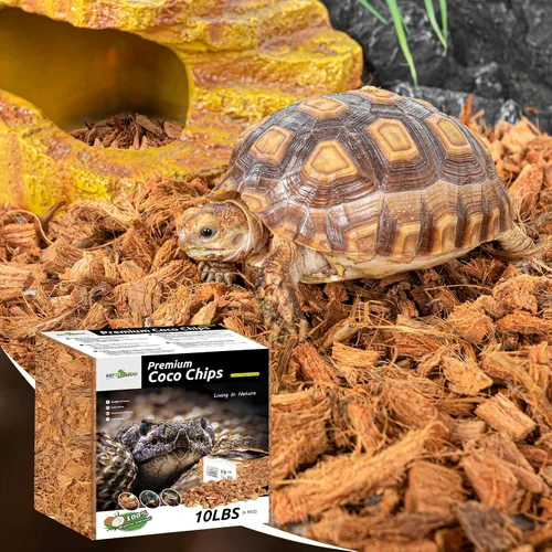Vista 9 de REPTI ZOO Sustrato de reptiles de coco de 72 cuartos de galón, ropa de cama de reptiles de cáscara de coco para pitón de bola, serpientes, geckos