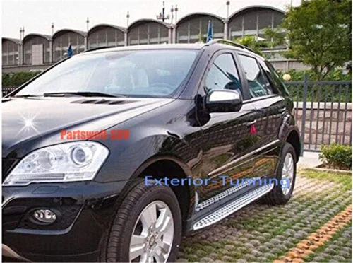 Vista 9 de Estribos Pedales laterales Barra protectora Nerf para Mercedes Bens ML W164 2006-2011