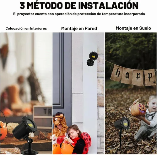 Vista 5 de Luces de Proyector de Halloween al Aire Libre, Luces de Proyector Láser de Halloween Impermeables con Control Remoto, Luces de Proyector
