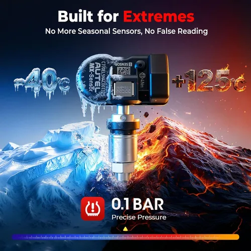Vista 7 de Autel Juego de 4 sensores TPMS, sensor MX, sensor de presión de neumáticos MaxiTPMS 2 en 1 (315 MHz + 433 MHz), sensor OE de inserción programable