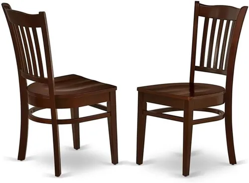 Vista 6 de East West Furniture GRC-BLK-W Groton - Sillas de comedor con respaldo de listones, sillas de cocina, juego de 2, color negro