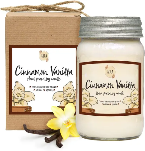 Vista 9 de Aira Velas de Soja - Orgánicas, Kosher, Veganas, en Frasco Mason con Mezclas de Aceites Esenciales de Grado Terapéutico - Cera de Vela de Soja 100%