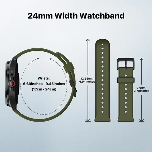 Vista 2 de Ticwatch Pro 5 - Correa de repuesto para reloj inteligente, 0.945 in de ancho, correa de reloj de silicona de liberación rápida, solo para reloj Pro