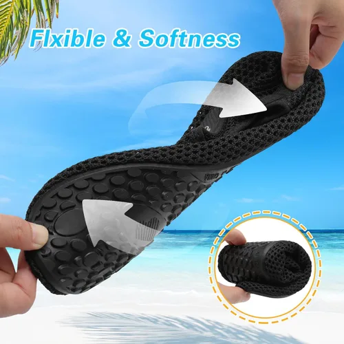 Vista 6 de LeIsfIt Water Shoes for Women Men Wide Swim Beach Barefoot Shoes Quick Dry Aqua Socks for Pool Diving Boating River Yoga Lake Surf