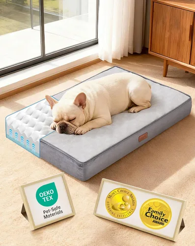 Vista 17 de OhGeni Cama ortopédica para perros pequeños, espuma viscoelástica 01-gris