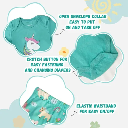 Vista 6 de V.&GRIN Conjunto de pijama de algodón de manga larga para bebé niña, para otoño e invierno