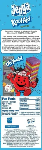 Vista 2 de Jenga: Kool-Aid Juego coleccionable de Jenga Construye la torre de Jenga antes de que el hombre Kool-Aid la derribe Bloques Jenga coloridos