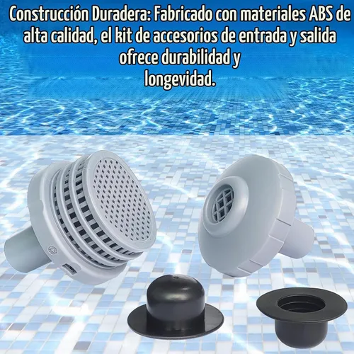 Vista 4 de Kit de conector de chorro de agua para colador de entrada de piscina, compatible con piezas de repuesto Intex sobre el suelo, incluye boquilla
