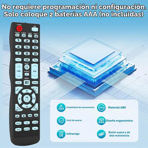 Vista 4 de Elemento de control remoto universal TV compatible con todos los elementos LCD LED TV - No requiere programación