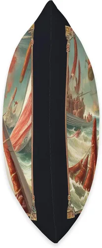 Vista 2 de Funny Bone Creations The Battle of Salamis (#03) - Almohada (16 x 16 pulgadas), multicolor