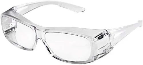 Vista 7 de Gafas de seguridad con protección lateral ANSI Z87.1, protección UV que se adapta a los lentes