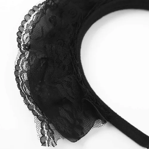 Vista 7 de YiZYiF - Diadema gótica de encaje con volantes accesorio para el pelo para mujeres y niñas